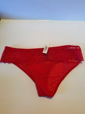 Adore Me Red Lace Hipster Panty
